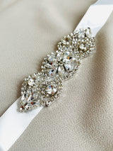 TIGERLILY - Mini Multi-Shaped Crystal Belt Sash In Silver