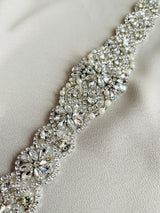 VALENCIA - Multi-Shaped Crystal Weaving Belt Sash In Silver