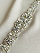 FIORELLA - Ornate Scalloped-Edged Belt Sash In Silver