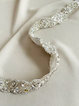 FIORELLA - Ornate Scalloped-Edged Belt Sash In Silver