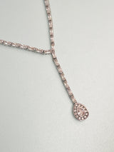 NEVE – Delicate CZ Necklace With Drop Pendant In Silver