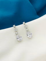 ANNIE - Multi-Shaped CZ Teardrop Dangle Earrings In Silver