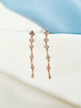 ARIADNE - Delicate Square-Shaped Crystal Drop Earrings