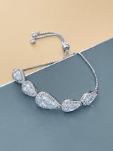 GIORDANA - Teardrop-Shaped CZ Stones Adjustable Bracelet - JohnnyB Jewelry