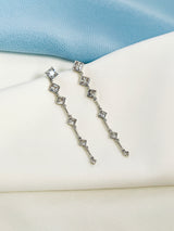 ARIADNE - Delicate Square-Shaped Crystal Drop Earrings