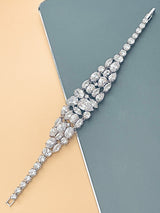 JULIET - 6.5" Delicate Multi-CZ Bracelet In Silver - JohnnyB Jewelry