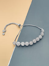 KEZIA - Round CZ Stones In Simple Setting Adjustable Bracelet - JohnnyB Jewelry