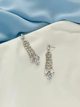 CASCADIA - Slim Chandelier With Triple Teardrop Earrings In Silver