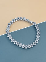 JOURNEY - 6.5" Repeat-Pattern Round CZ Bracelet In Silver