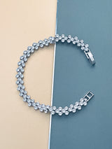 JOURNEY - 6.5" Repeat-Pattern Round CZ Bracelet In Silver