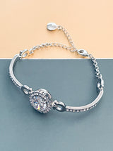 MONET - Large Round CZ With Small Stone Surrounded Medallion In Silver