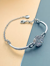 MONET - Large Round CZ With Small Stone Surrounded Medallion In Silver