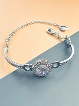 MONET - Large Round CZ With Small Stone Surrounded Medallion In Silver