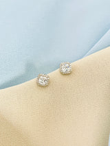 JACINDA - Classic Square CZ Crystal Studs Earrings - JohnnyB Jewelry
