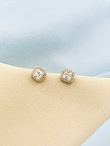 JACINDA - Classic Square CZ Crystal Studs Earrings - JohnnyB Jewelry