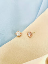 JACINDA - Classic Square CZ Crystal Studs Earrings - JohnnyB Jewelry