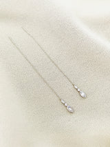 AVIS - Elegant Chain And Crystal Drop Needle Earrings