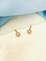 DAPHNE - Intricate Circle-Setting Crystal Drop Earrings - JohnnyB Jewelry