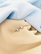 EMILY - Triple Marquise CZ Stud Earrings In Silver