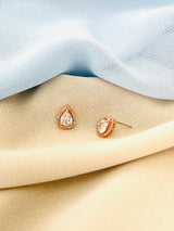 SELENA - Double Teardrop CZ Stud Earrings