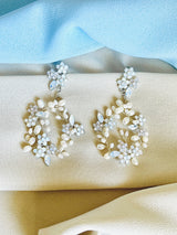 LORELEI - Handmade Freshwater Pearl And Crystal Flower Earrings