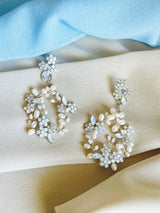 LORELEI - Handmade Freshwater Pearl And Crystal Flower Earrings