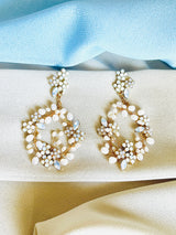 LORELEI - Handmade Freshwater Pearl And Crystal Flower Earrings