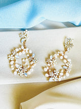 LORELEI - Handmade Freshwater Pearl And Crystal Flower Earrings