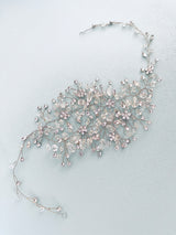 LAURA - Delicate Multi Rhinestones Hair Piece In Silver - JohnnyB Jewelry