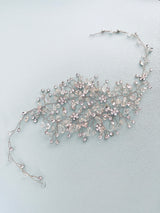 LAURA - Delicate Multi Rhinestones Hair Piece In Silver - JohnnyB Jewelry