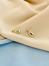 STORMY - Modern Rectangular Crystal Lightening-Motif Drop Earrings In 14k Gold