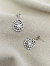 FIONA - Detailed Multi-Crystal CZ Drop Earrings - JohnnyB Jewelry