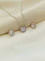 SABRINA - Chic CZ Stone In Rounded-Square CZ Setting In Silver
