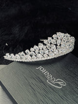 EMMA - Pear-Cut Cubic Zirconia Tiara In Silver