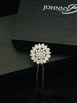CALLA - Multi-Shaped CZ Hair Pin In Silver - JohnnyB Jewelry
