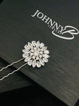 CALLA - Multi-Shaped CZ Hair Pin In Silver - JohnnyB Jewelry