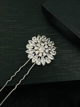 CALLA - Multi-Shaped CZ Hair Pin In Silver - JohnnyB Jewelry