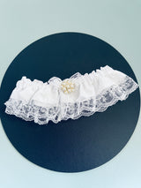 RACHELLE - 1Pcs Center Pearl Pendant Crystal White Garter