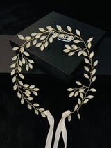 ARIADNE - Opal Crsytal Hair Circlet With Ribbon In Silver