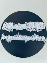 SUZANNE - 2Pcs Flower Lace Blue Garter
