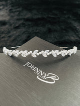 DEBRA - CZ MARQUISE WITH TINY PEARL TIARA IN SILVER