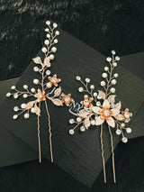 CHRISTY - Pearl and Crystal Hair Pin Set