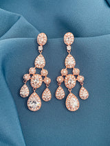 FLORENCIA - Crystal Three-Tier Chandelier Earrings - JohnnyB Jewelry