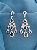 FLORENCIA - Crystal Three-Tier Chandelier Earrings - JohnnyB Jewelry