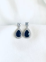 CELESTE - Clear Dangle Teardrop Earrings - JohnnyB Jewelry