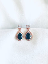 CELESTE - Clear Dangle Teardrop Earrings - JohnnyB Jewelry