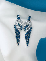 MARISOLE - Clear Intricate Swirl And Droplets Earrings In Silver - JohnnyB Jewelry