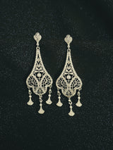 JOSEPHINE - Art Deco Style Chandelier Earrings In Silver - JohnnyB Jewelry