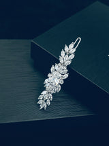 AMALIA - CZ MARQUISE AND SQUARE BARRETTE CLIP IN SILVER