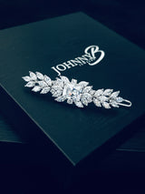 AMALIA - CZ MARQUISE AND SQUARE BARRETTE CLIP IN SILVER